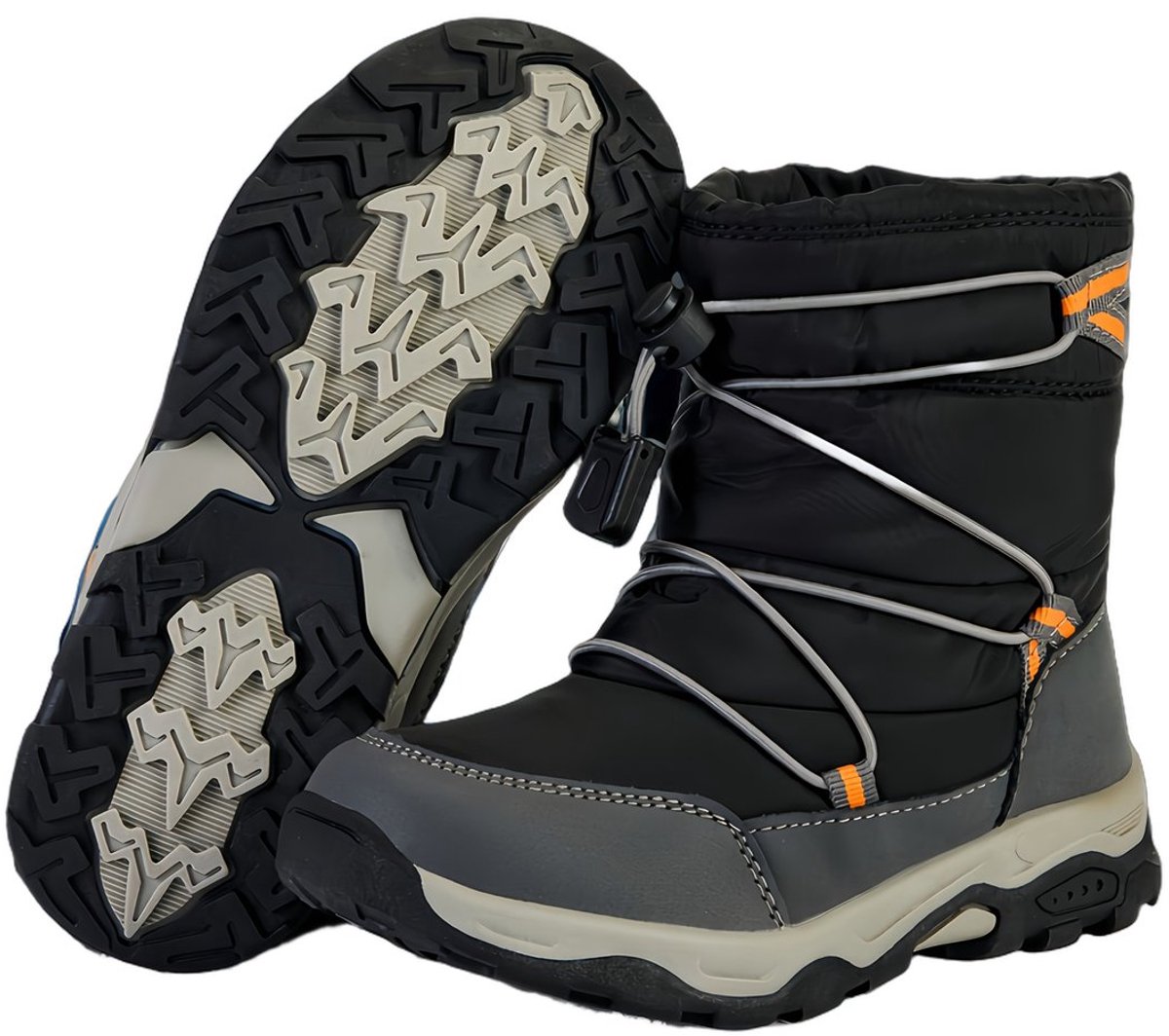 Currero Snowboots Meisjes Sneeuwlaarzen Kinderen Winterlaarzen Meisjes Gevoerde Winterschoenen Waterdicht Antislip Zool Warm Gevoerd Kinderlaarzen & Oranje