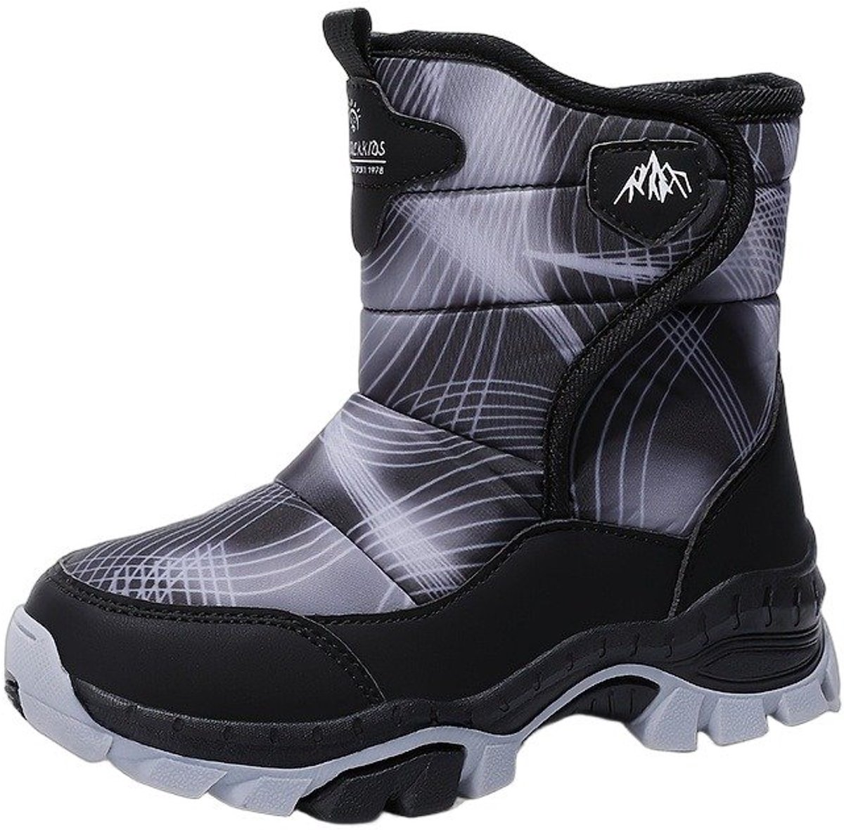 Currero Snowboots Meisjes Sneeuwlaarzen Kinderen Winterlaarzen Meisjes Gevoerde Winterschoenen Waterdicht Antislip Zool Warm Gevoerd Kinderlaarzen Zwart