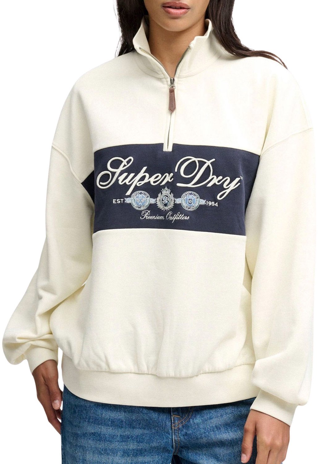 Superdry Ornate Half-Zip Sweater Dames Marineblauw