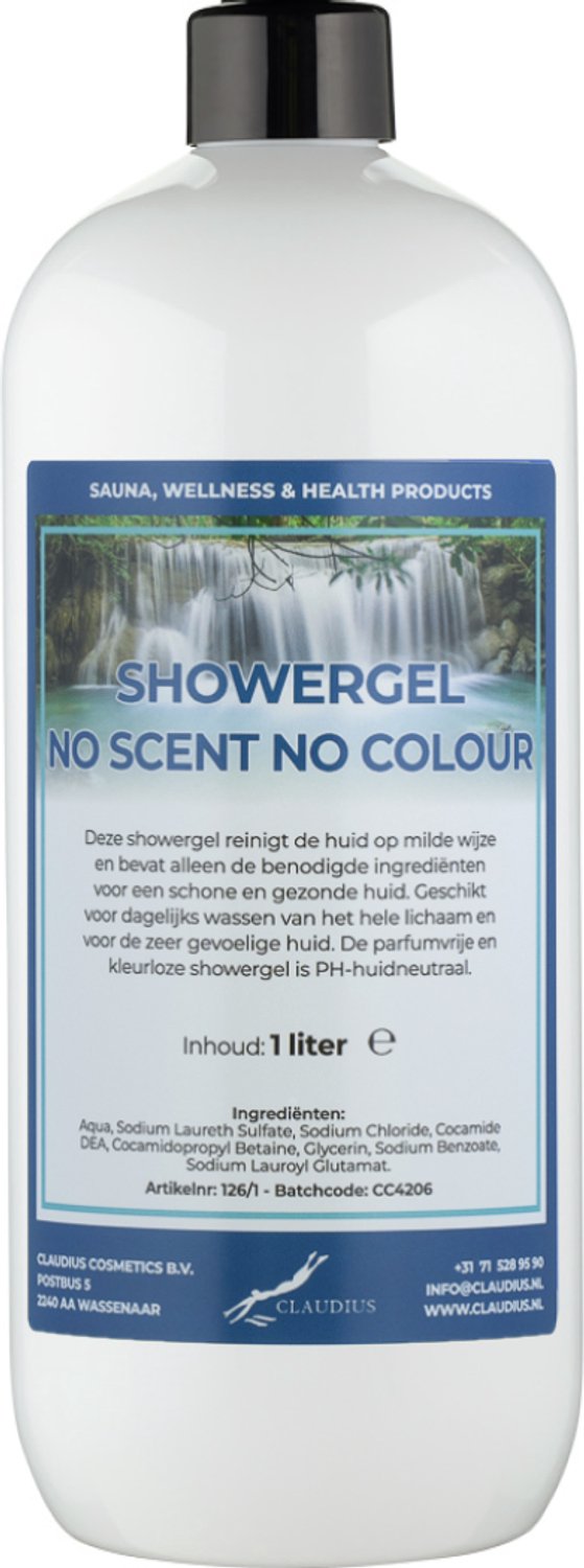 Claudius Douchegel No Scent No Colour 1 Liter - showergel - navulling - voordeelverpakking