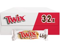 Twix White Single - Witte Chocolade Koek Reep - 32x46g - Uitdeeldoos
