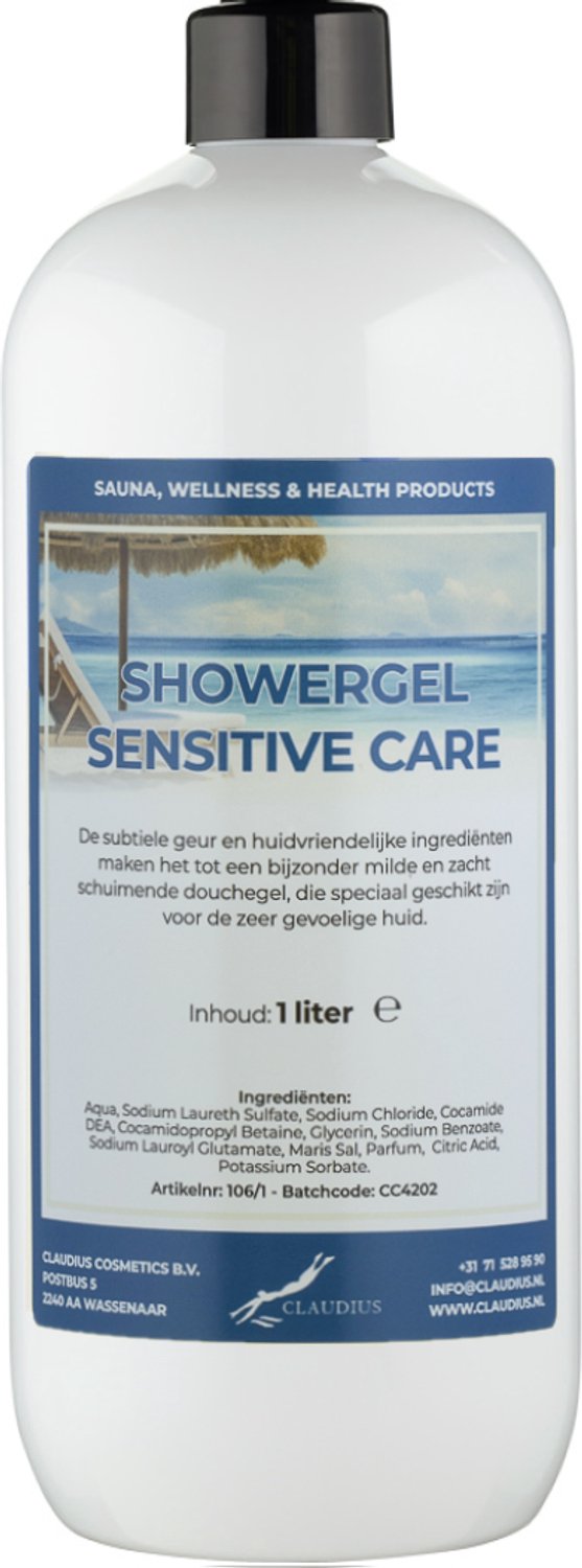 Claudius Douchegel Sensitive Care 1 Liter - showergel - navulling - voordeelverpakking
