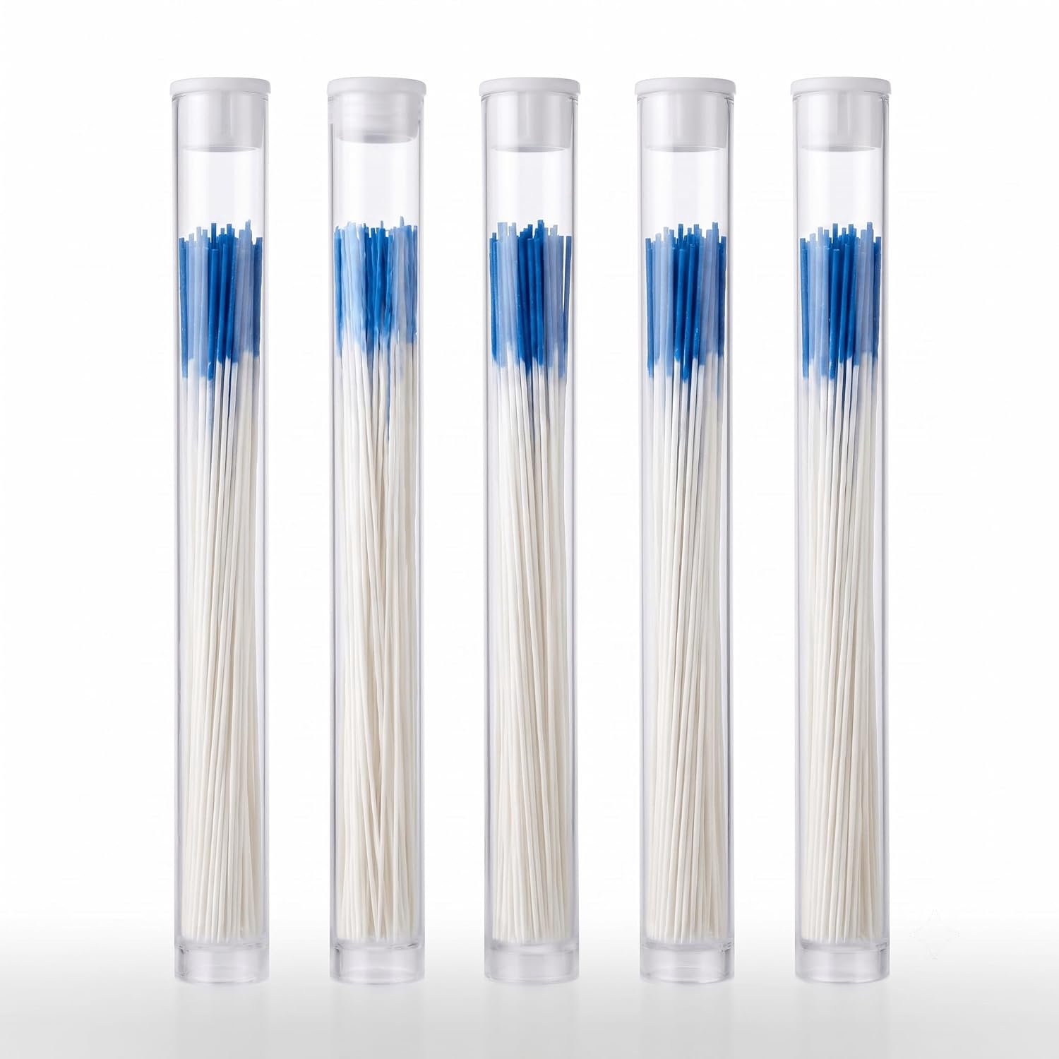 Reinigingsdraad voor oorpiercings (300 stuks) — Kleurrijke reinigingsdraadjes voor oorpiercings: verwijdert vuil en geurtjes, voorkomt verstopping — Blauw