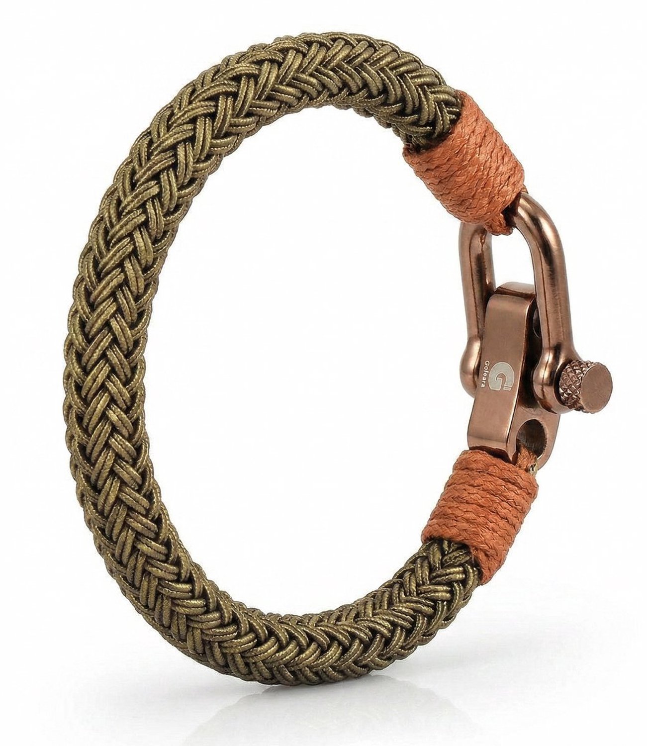 Touw armband heren bruin met schroefsluiting - Koordarmband Galeara Design Mao model 22,5cm