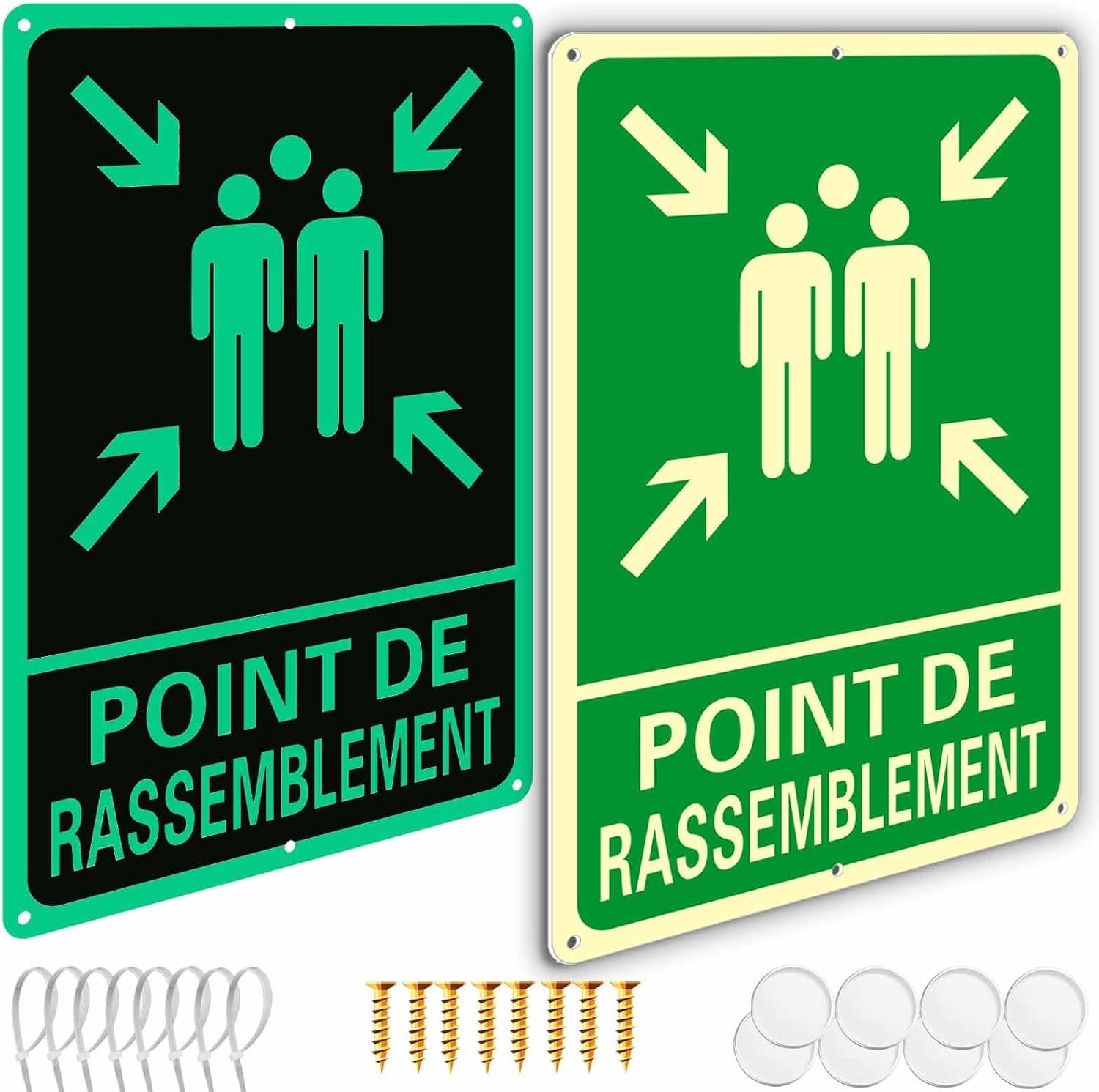Verzamelpunt buiten 20 x 30 cm - aluminium - fluorescerend - voldoet aan veiligheidsnormen - Vemera