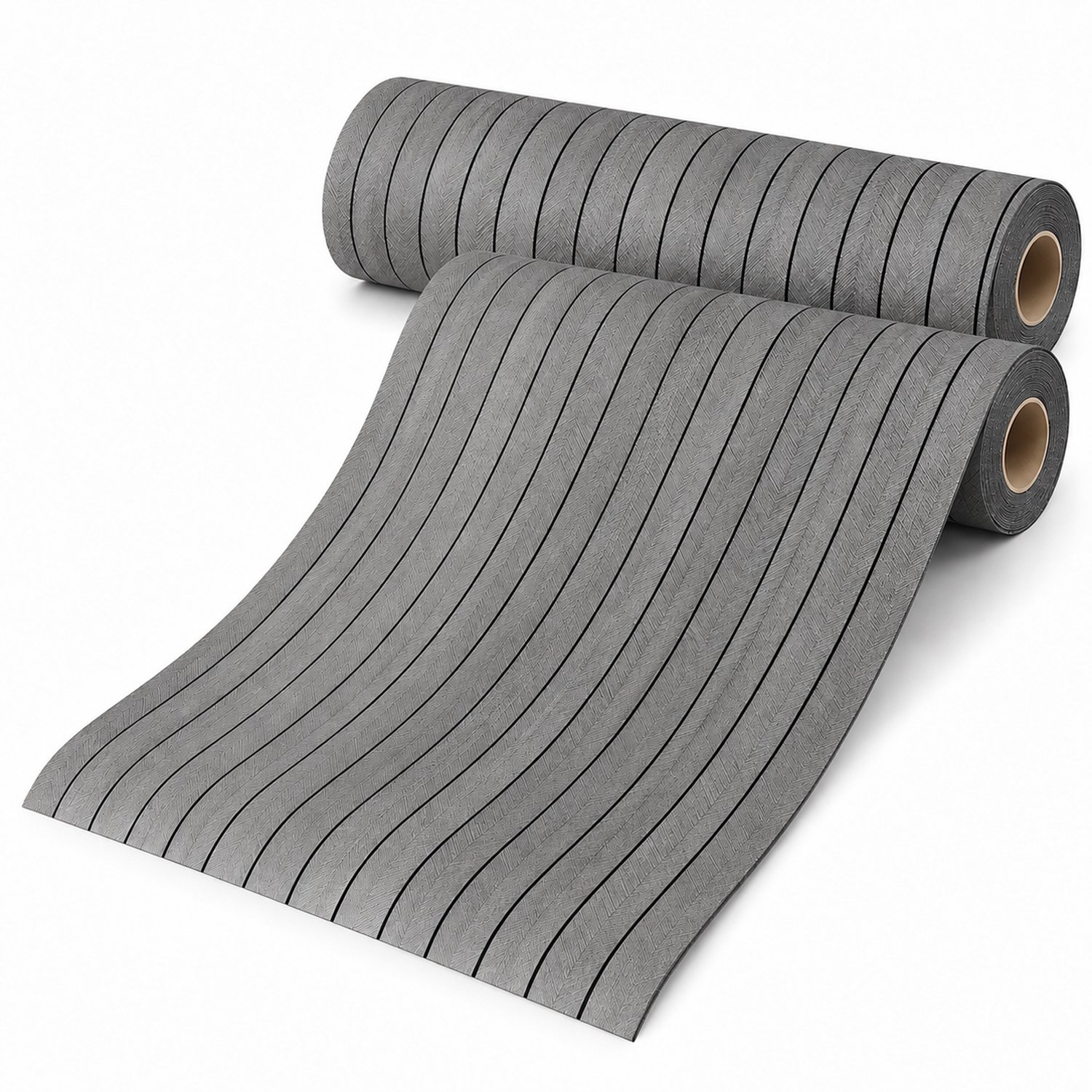 2 Stuks Zelfklevend 3D Wandpaneel van PVC - 300x40 cm - Geluidswerend - voor Muur en Plafond - Wanddecoratie voor Woonkamer en Slaapkamer - Grijs
