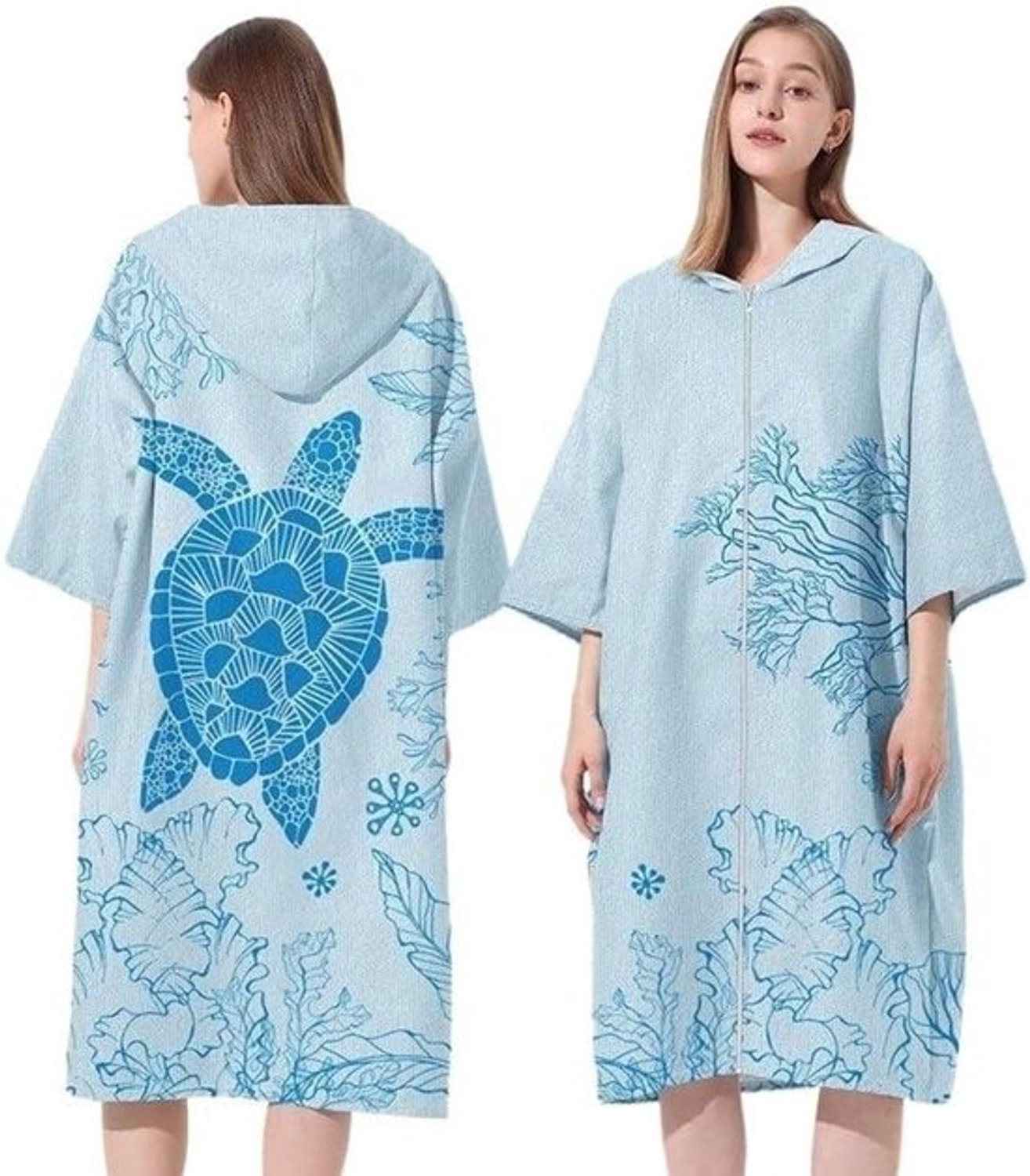 Ponchohanddoek - Strandbadjas - Voor na het zwemmen - Sneldrogend - 110 x 75 cm - C07