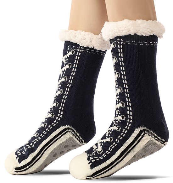 1 paar zwarte dikke kasjmier loungesokken - Geschikt voor damesmaten 35-40 - Antislip loungesokken - Acryl materiaal - Warm en comfortabel - Geschikt voor dames — afbeelding 3