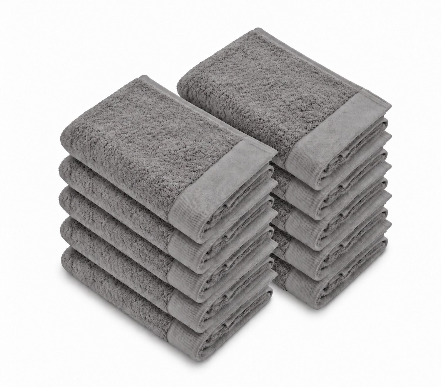 Walra Remade Handdoeken - 70 x 140 cm - Set van 10 - Zware kwaliteit 550 g/m2 - Grijs
