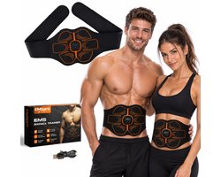 EMS Trainer Buikspiertrainers Elektrisch - 107 CM lang - Ab Trainer - Buiktrainer Buikband - Zweetband voor Afslanken - Tens Massage Apparaat - Buikspieren Spierstimulator