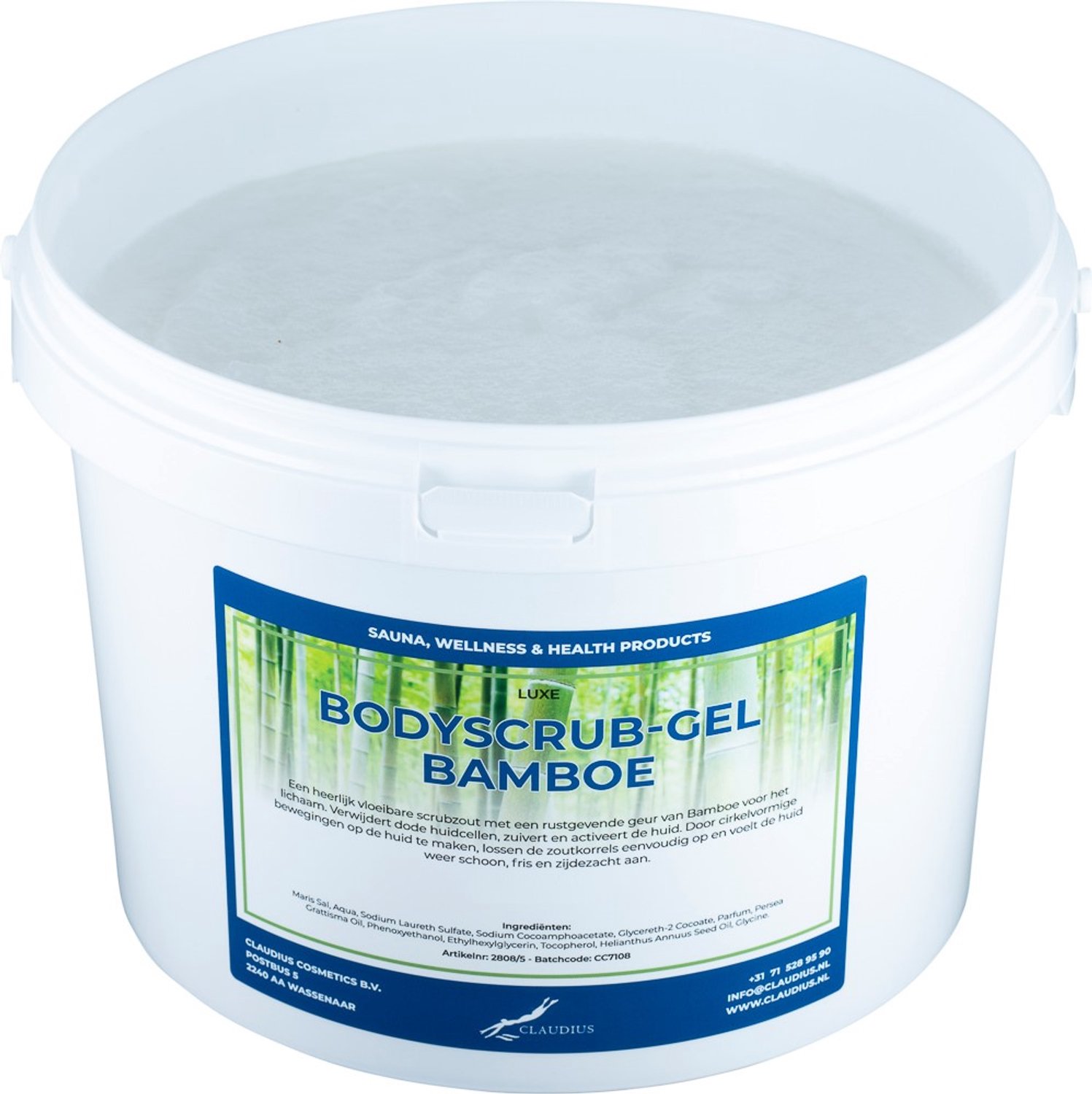 Claudius Luxe Verzorgende Bodyscrub-Gel Bamboe - 10 KG - Hydraterende Lichaamsscrub - Body Scrub