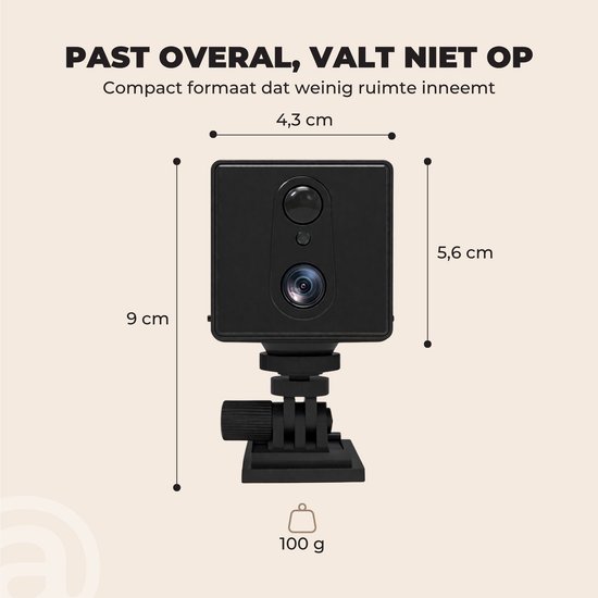 ADEL Mini Spy Camera met SIM-kaart (4G) & App - Beveiligingscamera met Nachtzicht / Verborgen Spycam - Incl. 32GB Geheugenkaart & Handleiding — afbeelding 4