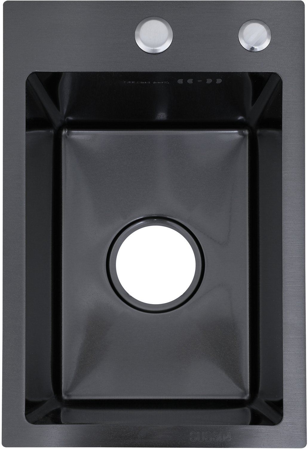 Faizee Home Future RVS Spoelbak Zwart 30x45x22 cm zonder Kraan