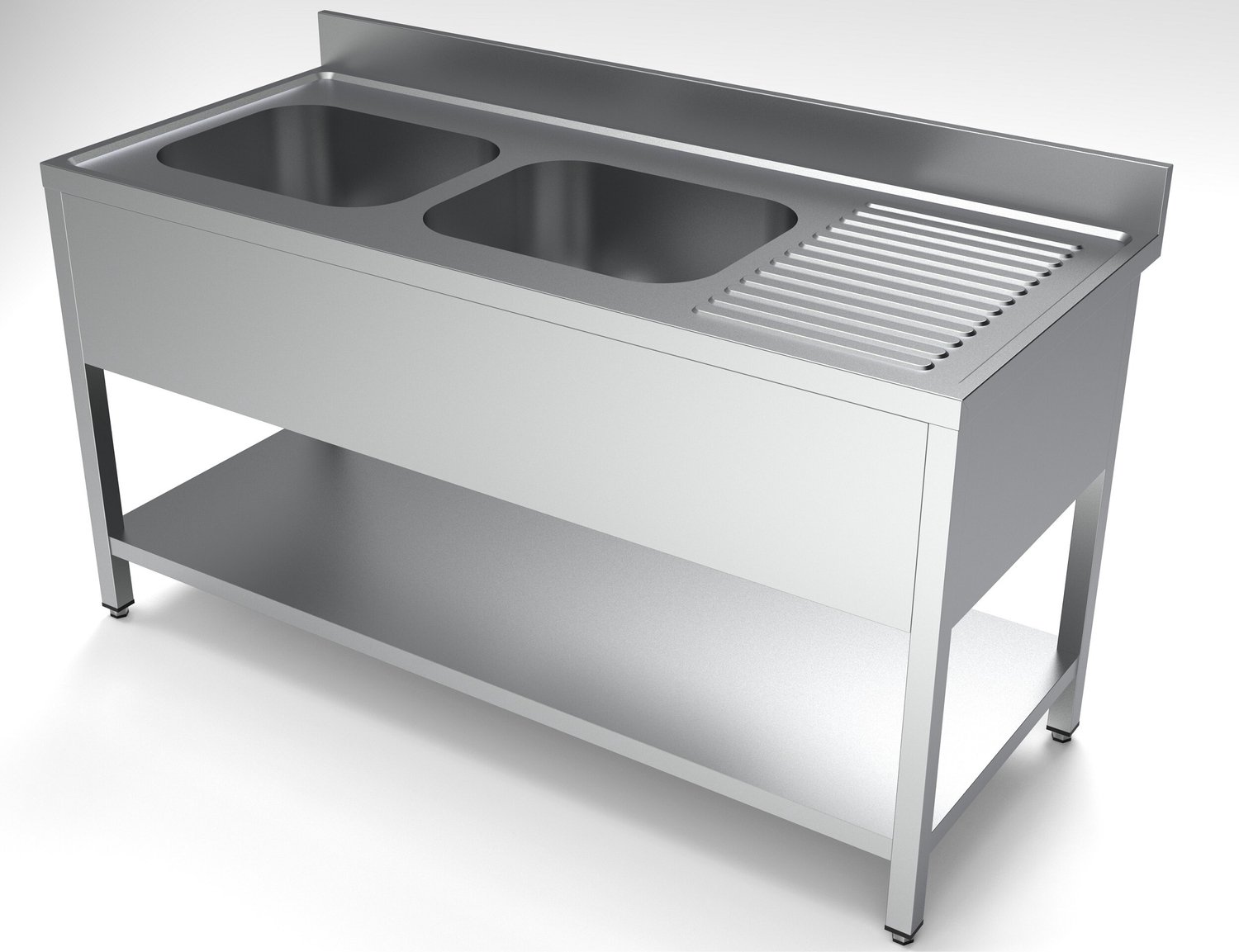 700 Spoeltafel Bodemschap 2 Links 1600, CombiSteel 7333.0850 - Horeca & Professioneel - Horeca & Professioneel