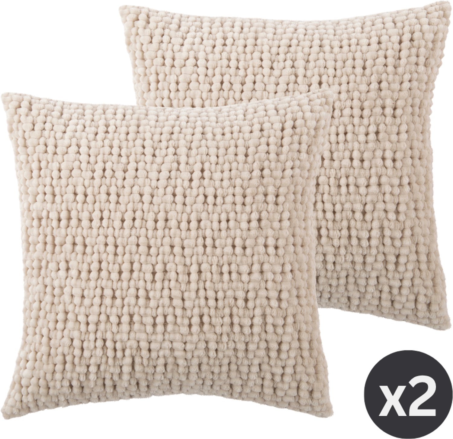 Tiseco Sierkussen (Gevuld) PEBBLE - SET/2 - 45x45 cm, beige