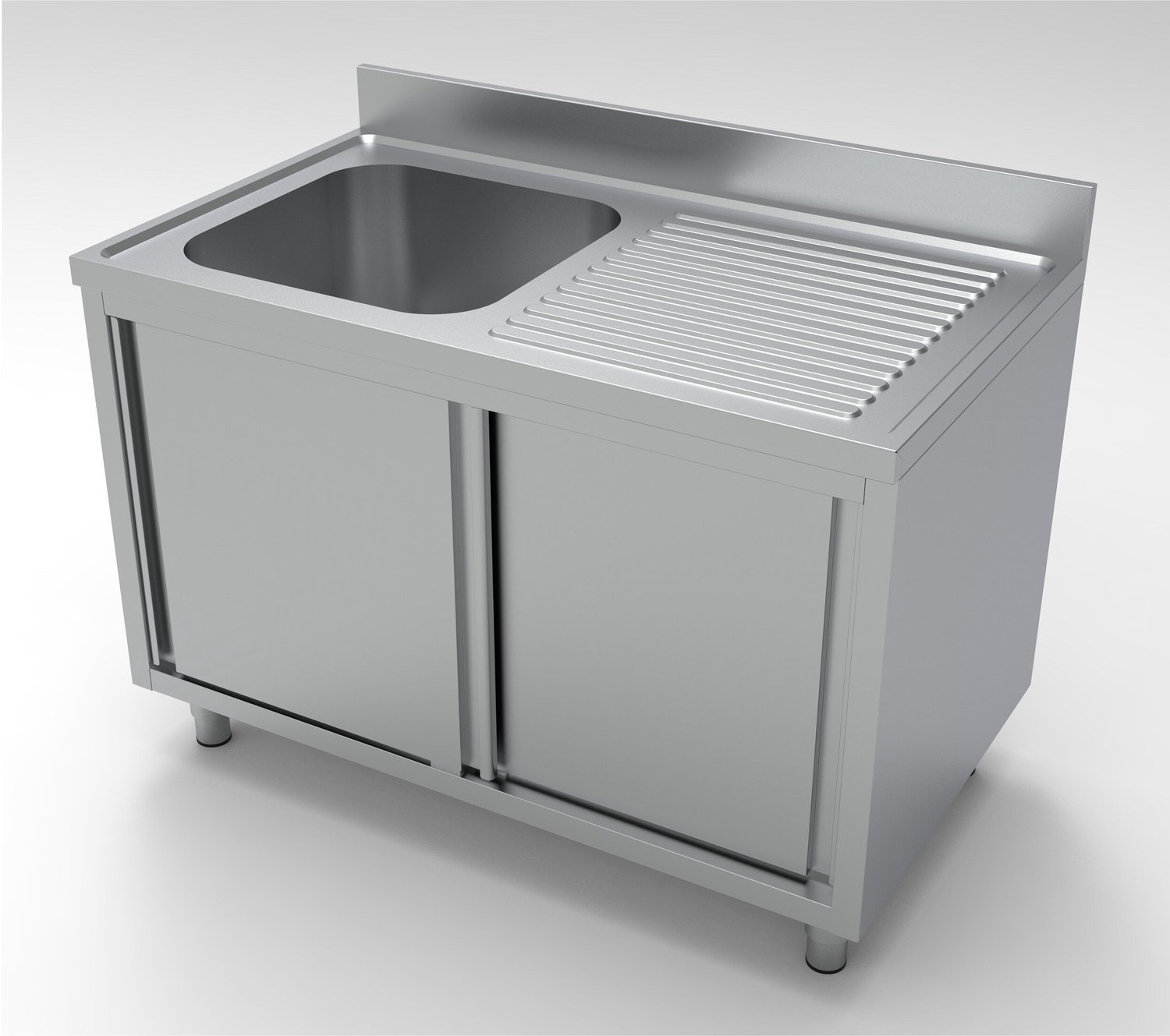 700 Spoeltafel Schuifdeuren Links, combisteel 7333.0900 - Horeca & Professioneel - Horeca & Professioneel