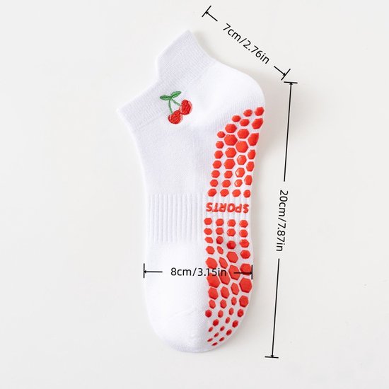 Antislip Sokken - Yoga Sokken - 6 paar - Pilates Sokken - met Grip - voor dames - Sneakersokken - voor Dans en Workouts - Zwart, Wit, Grijs, lichtbruin, Roze en Paars - eenheidsmaat — afbeelding 3