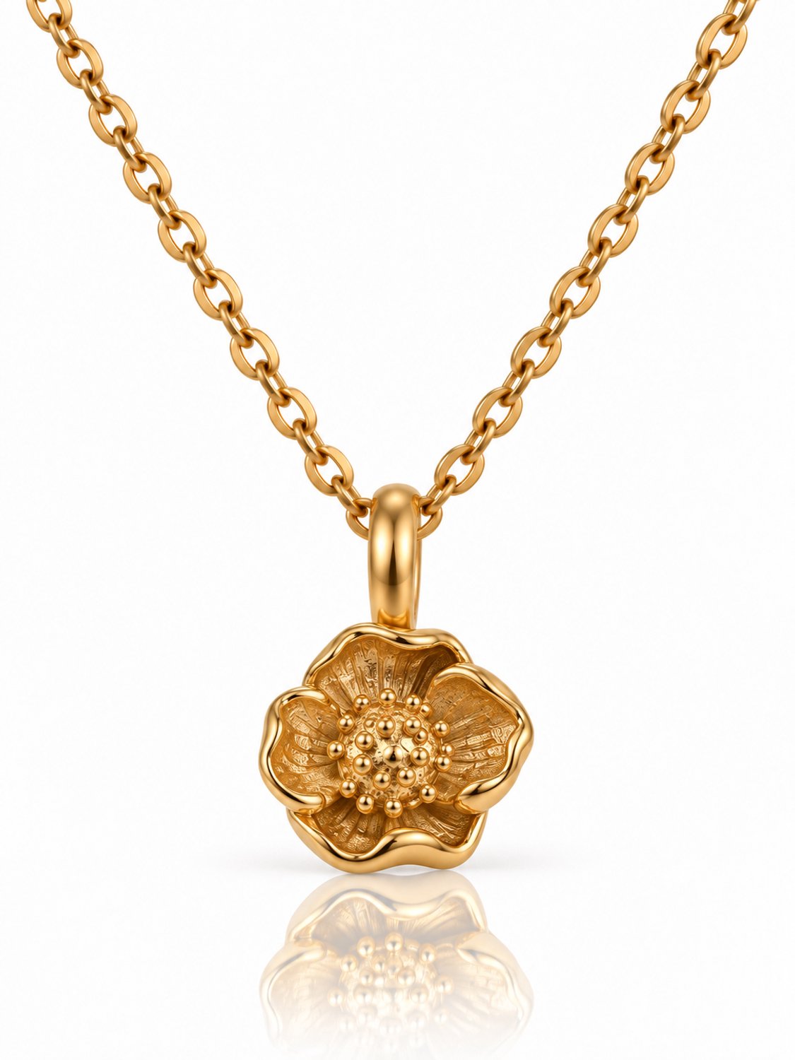 Maevi® Geboortebloem Ketting - Maand: Augustus - Hoge Kwaliteit RVS / Stainless Steel - Sterrenbeeld / Geboortesteen Ketting - Cadeau voor Mama / Vriendin - Geboorte Cadeau - Incl Luxe Verpakking - Birthflower Necklace - Lengte: 45cm - Verkleurt Niet