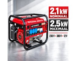 Huttenberg stille generator aggregaat Continu 2200–2500W, piek benzine – mobiel – noodstroom - groupe electrogene