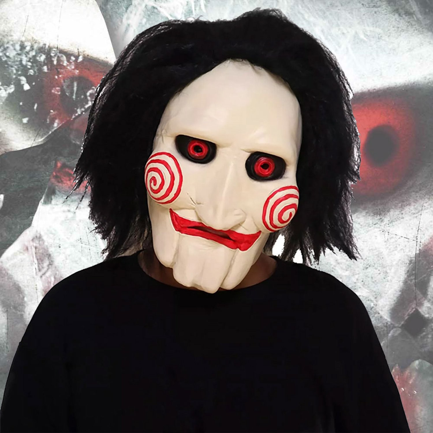 Saw Billy-Popkostuummasker - Volledig Latex Masker Met Haar - Jigsaw-Masker - Saw Billy The Puppet-Kostuums Voor Volwassenen
