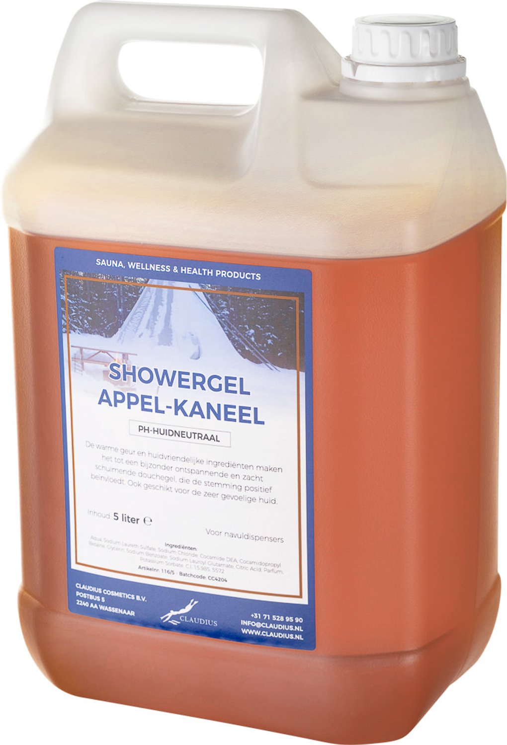 Claudius Douchegel Appel-Kaneel 5 Liter - showergel - navulling - voordeelverpakking