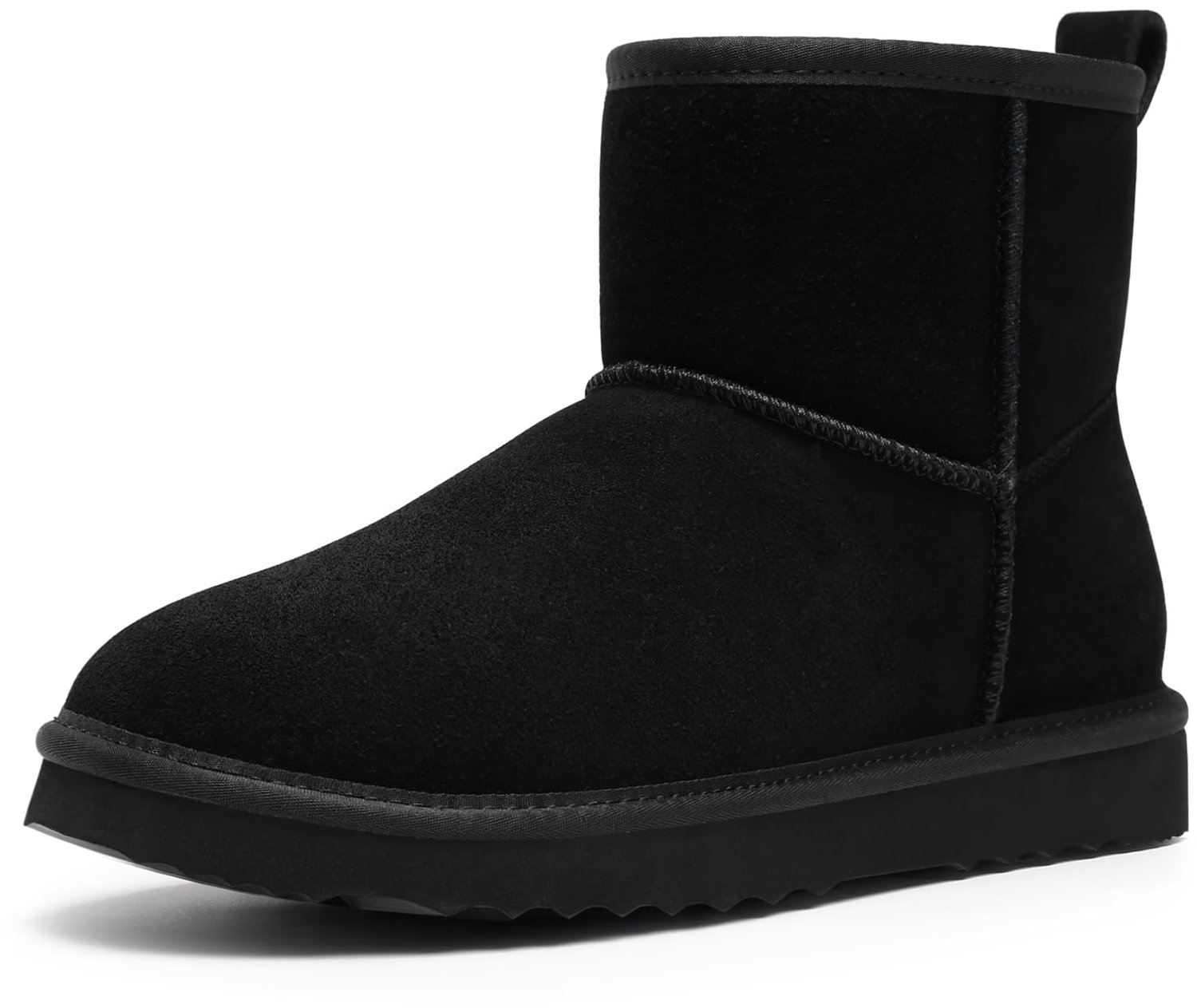 Olanly Dames Snowboots suède Boots Warme winterschoenen dames Antislip Dunne zool Verdikte voering van imitatiewol – 40 Geschikt voor voetlengte van 24.77cm Zwart