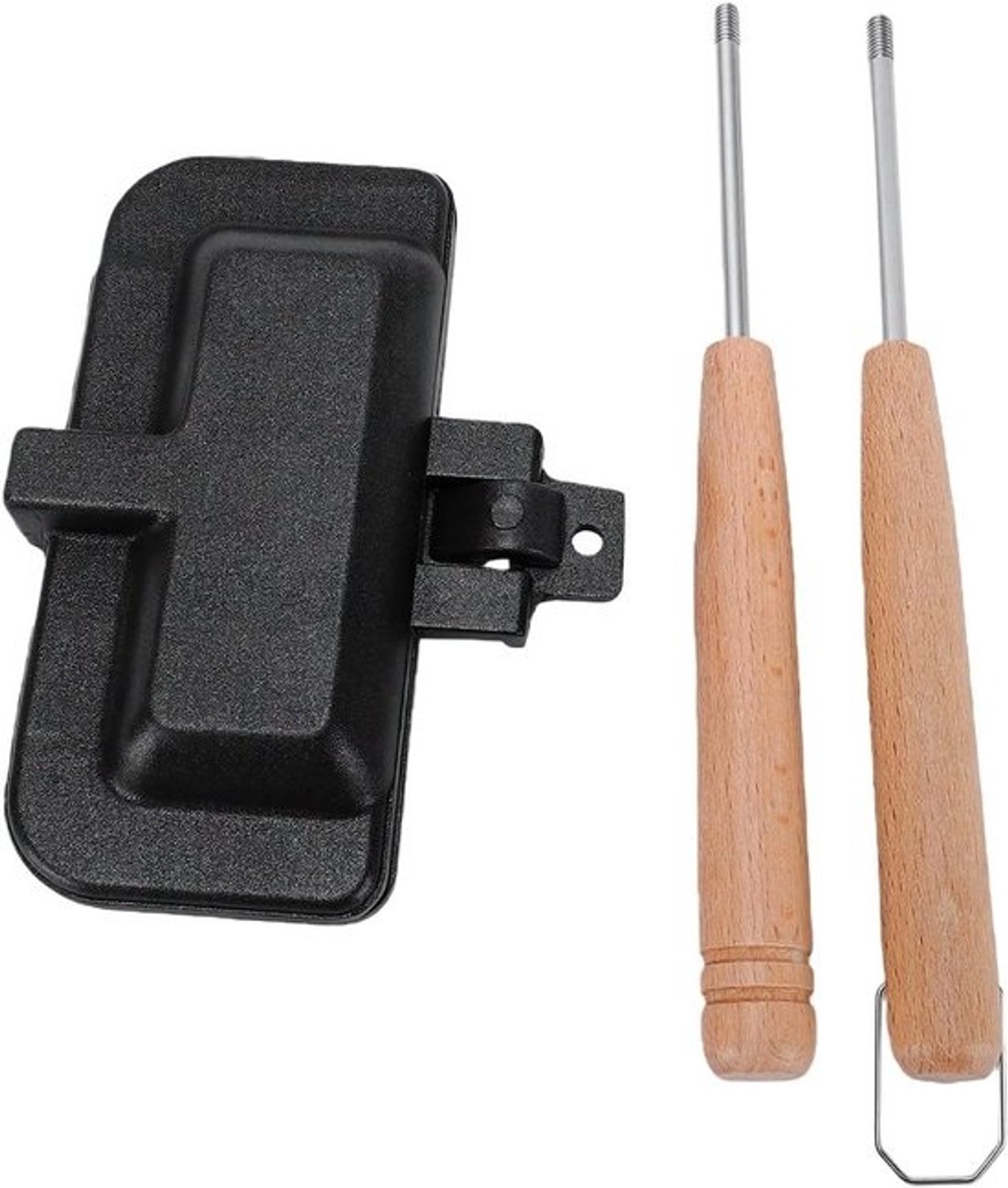 Sandwichmaker - Tosti-ijzer Panini - Sandwiches Bereiden - Dubbelzijdig Antiaanbak - Draagbaar - Zwart