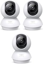 Tapo C230 Beveiligingscamera Binnen 3-pack - Bundelvoordeel - 3K 5MP - Starlight Sensor - 360° Draaibaar - Automatisch Volgen - Persoons-, Huisdier- & Voertuigdetectie - Huildetectie - 12m Nachtzicht - 99 dB Sirene - Privacyzones - microSD tot 512GB