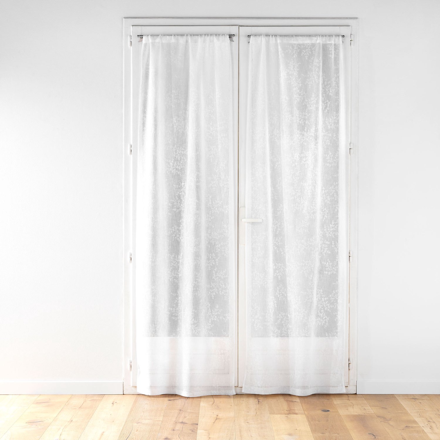 Douceur d'intérieur - Set vitrages met bladmotief KARLA, 70 x 240 cm