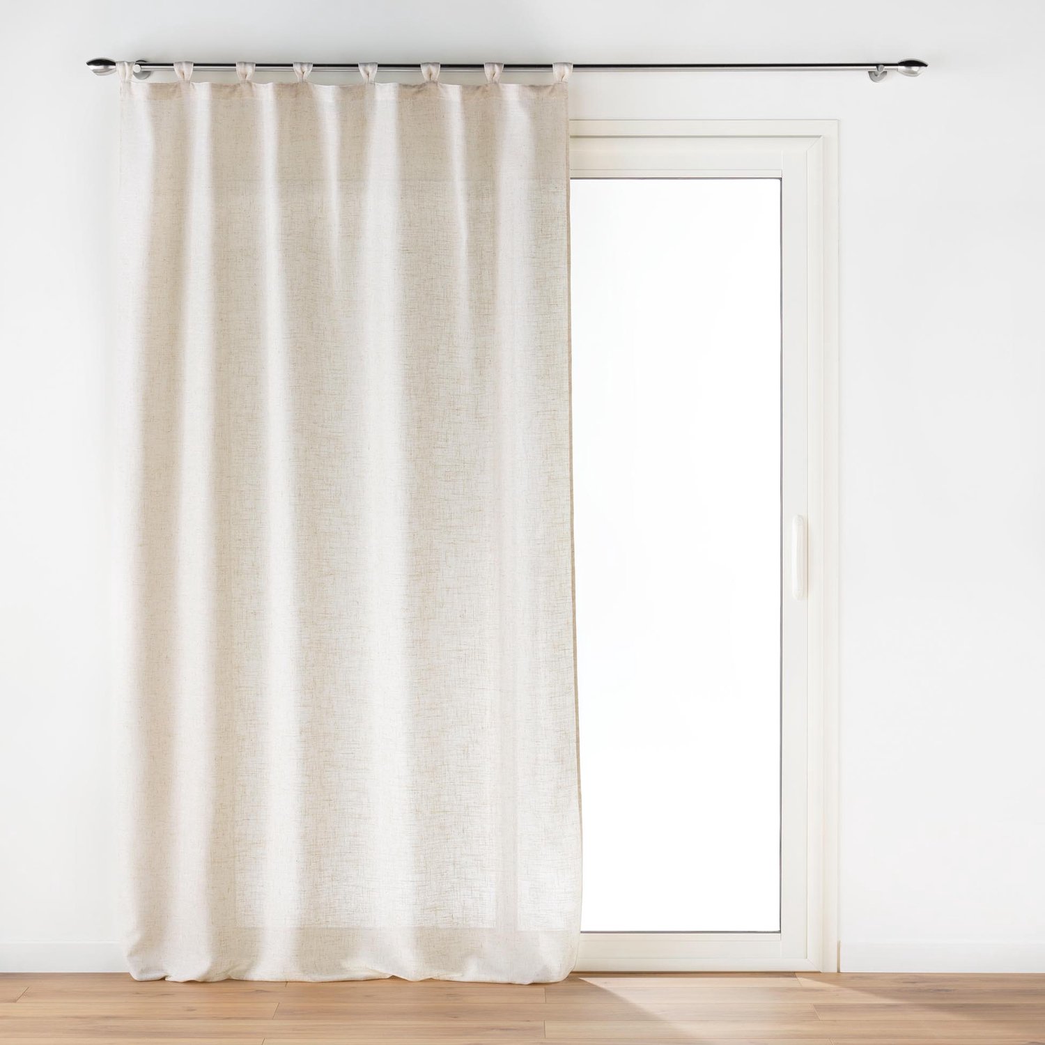 Douceur d'intérieur - Gordijn met linnenlook PAULINE, beige, 140 x 240 cm