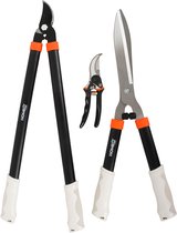 HOME It® Garden Snoeiset 3-delig - Takkenschaar, Heggenschaar & Snoeischaar - Tuingereedschap Set