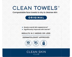 Clean Skin Club - Classic - Gezichtsdoekjes - 10 Stuks Travel Pack - 100% Biobased - Extra Zacht - Voor Alle Huidtypes