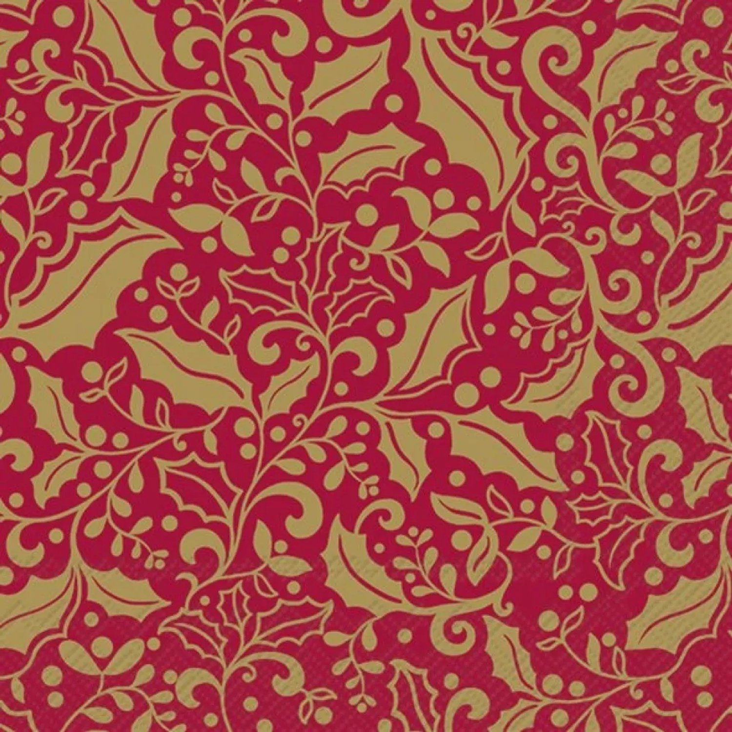 Servetten "CHRISTMAS SPARKLE red gold" 33x33 cm