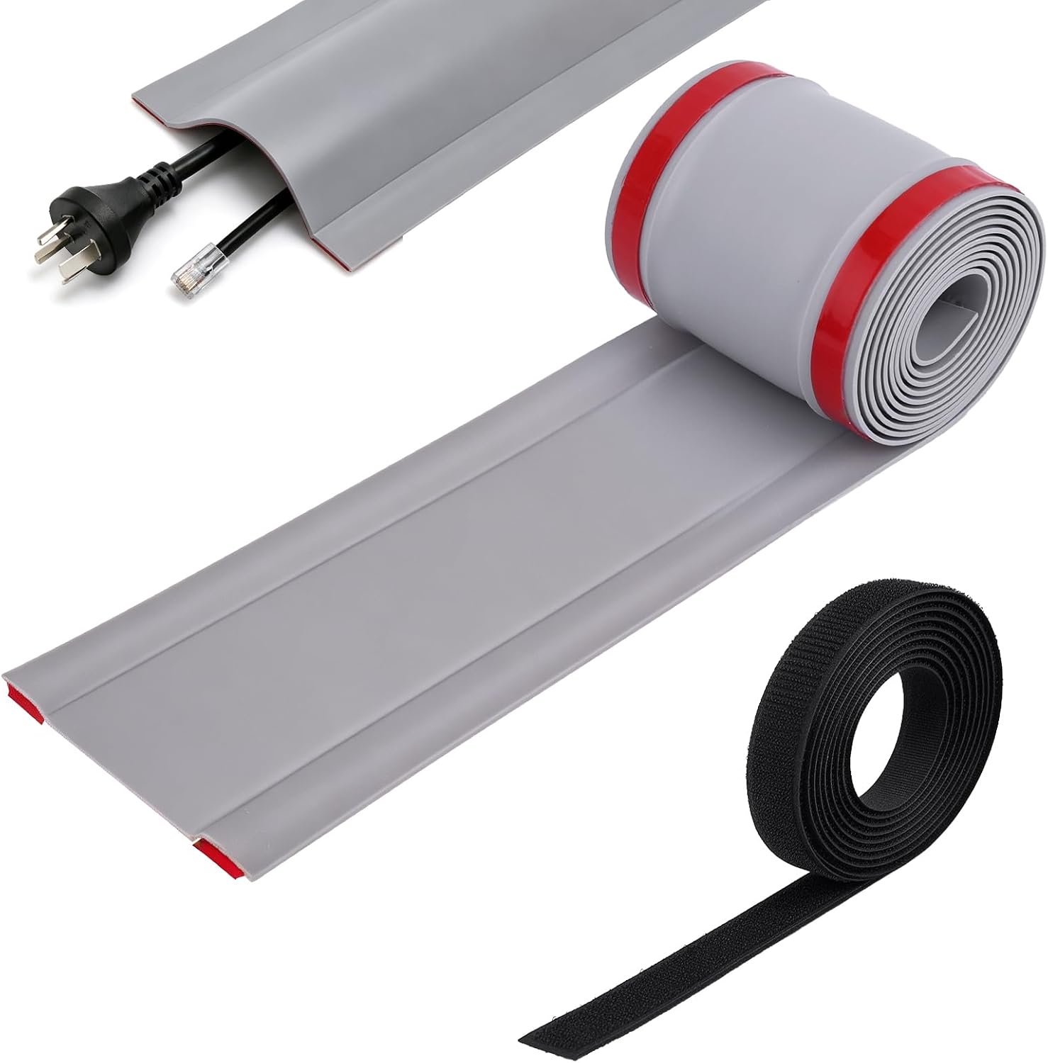 Vloerkabelgoot 1m - Zelfklevend PVC - Waterdicht en flexibel - Kabelverbermer voor een opgeruimde ruimte - ServiceTopper