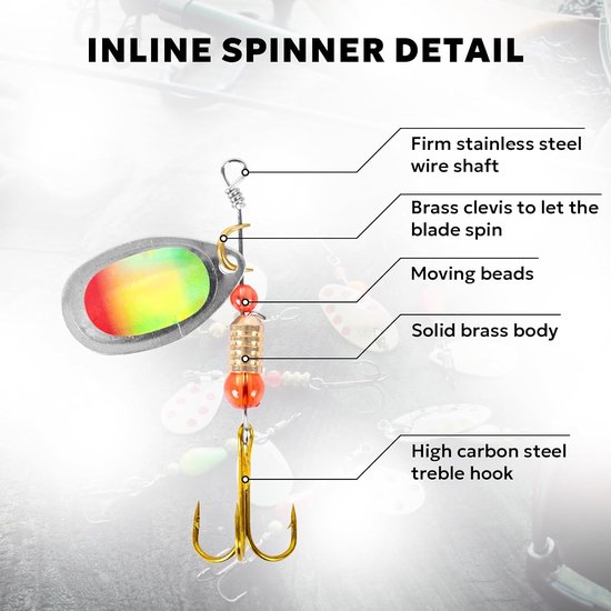 Spinnerbait - 16 Stuks - Roofvissen - Hardmetalen Spinnerbaitset met Tackleboxen - Ultralicht Roofvis Kunstaas - Met Blinkertjes - Visaas - Vis Accessoires Set - Voor Het Vissen op Baars, Forel en Zalm - Zumolir® — afbeelding 4