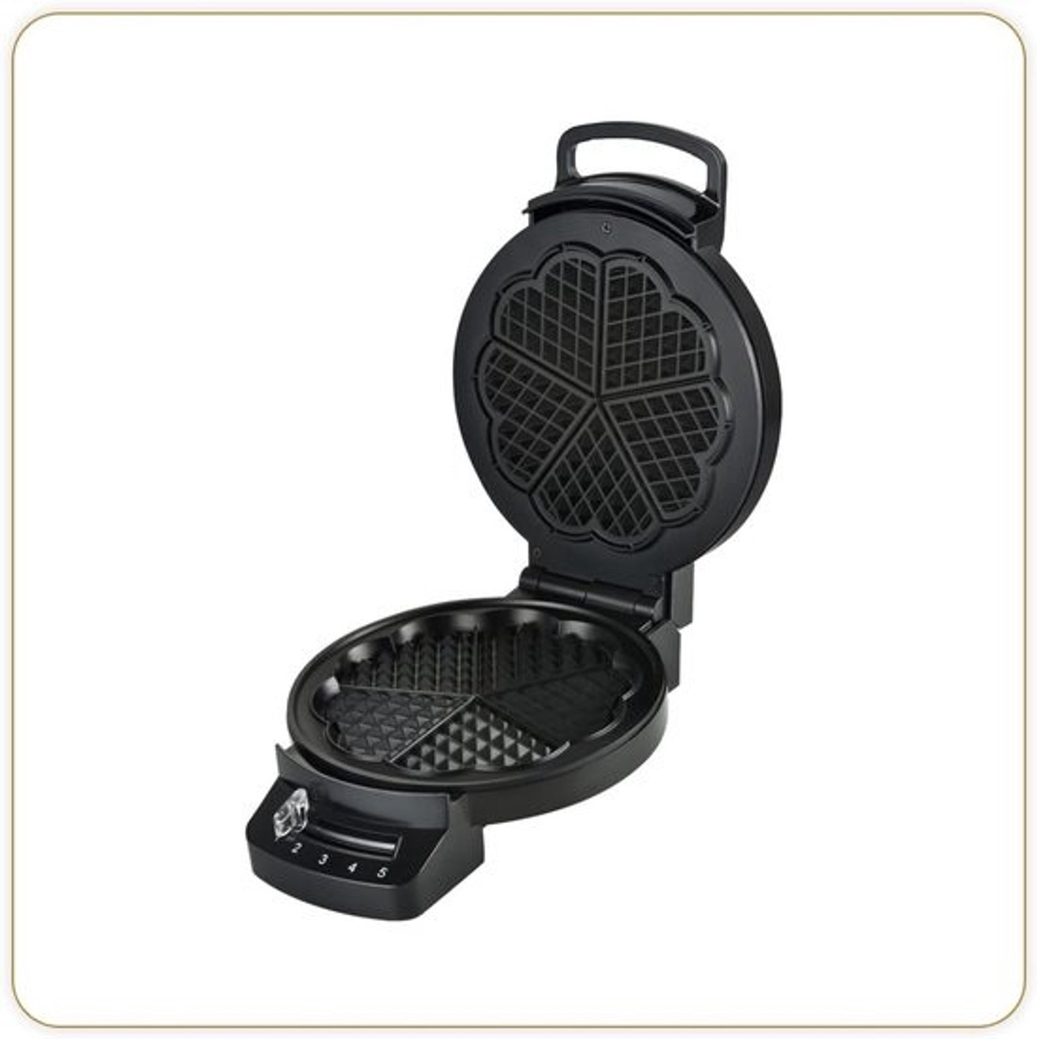 Elektrisch wafelijzer - 5 hartvormige wafels, 1200 Watt, regelbare thermostaat