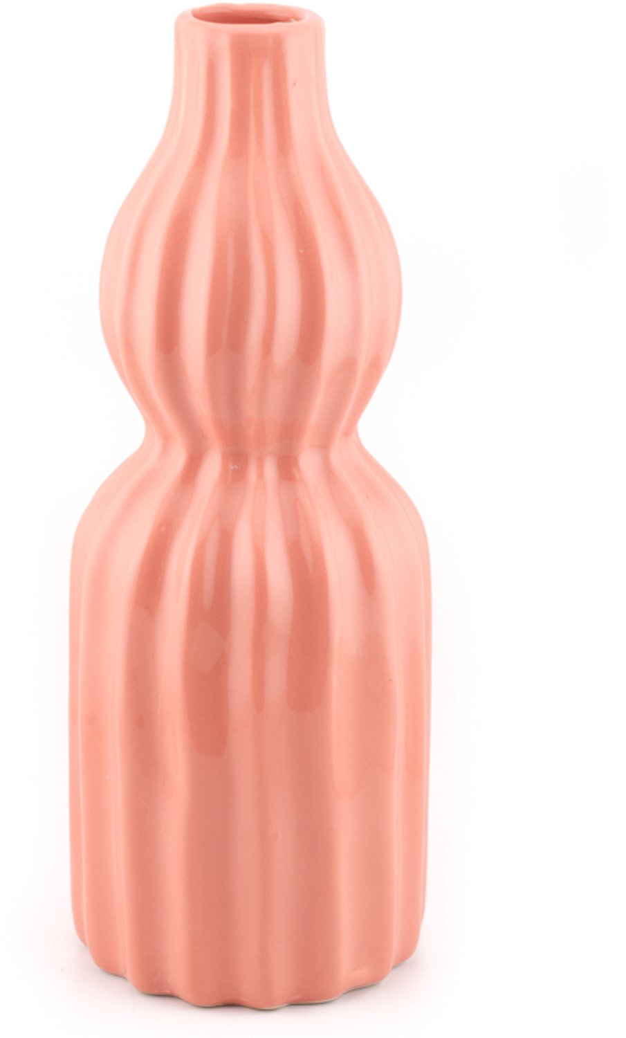 Aardewerk vaas Stripes peach