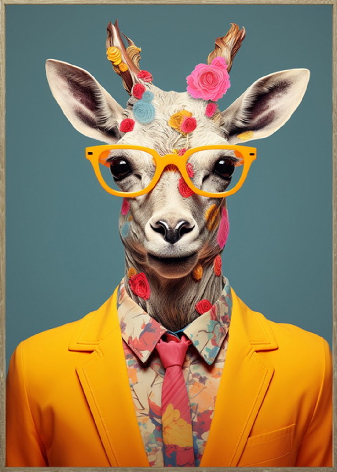Poster in frame stylish goat 50x70cm