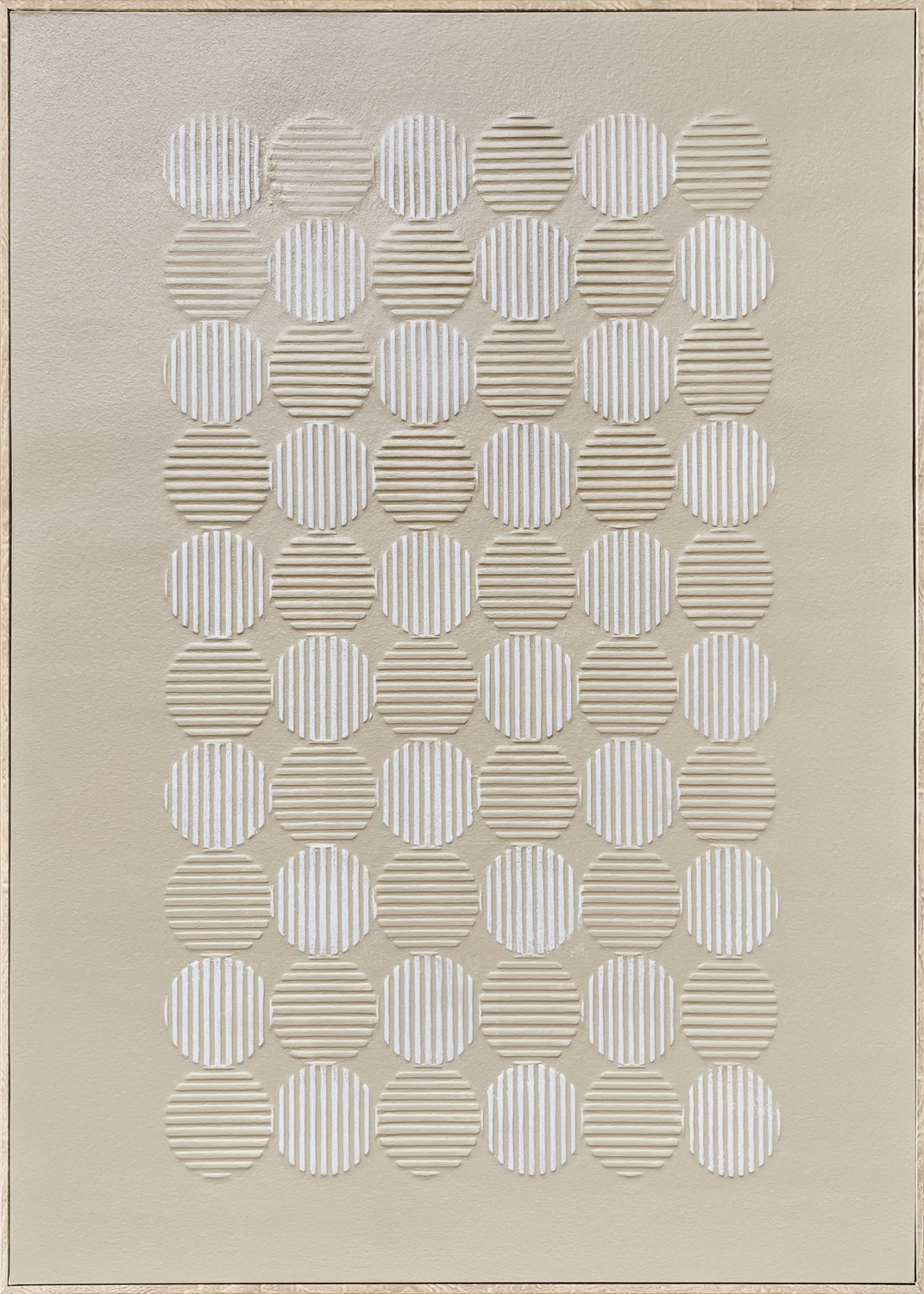 Schilderij dots beige 60x80cm