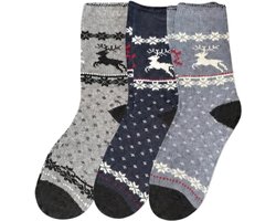 3 Paar - 100% Alpaca Wollen Sokken - Maat 39-42 - Wintersokken - Huissokken - Cadeau Artikel