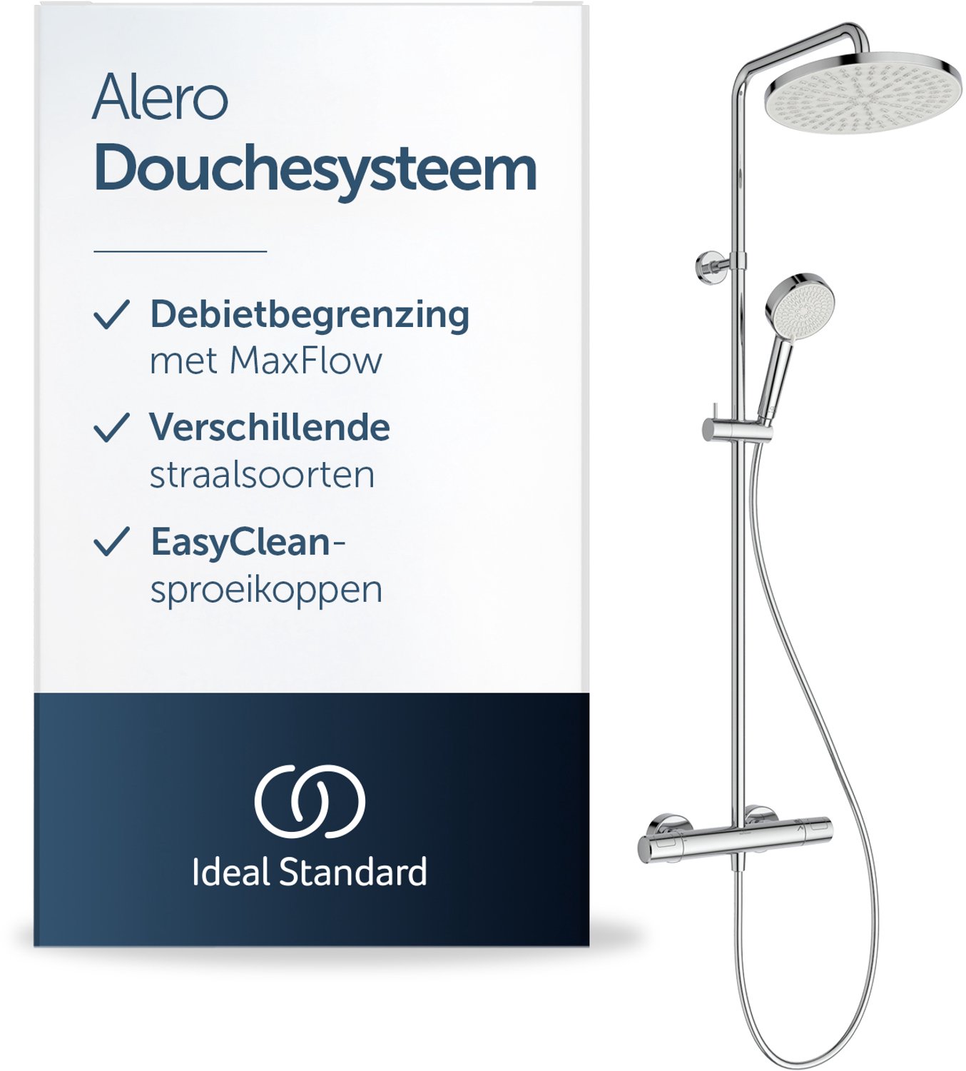 Ideal Standard Alero douchesysteem met thermostaat – Chroom