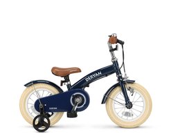 Deryan Luxe Kinderfiets 12 inch - 3 in 1 - loopfiets Blauw