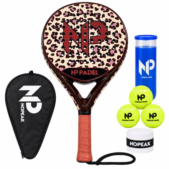 No Peak Padelracket Panter - Inclusief Padeltas, padelballen en extra overgrip – 100% Carbon Padel racket No Peak Padelracket Panter - Inclusief Padeltas, padelballen en extra overgrip – 100% Carbon Padel racket