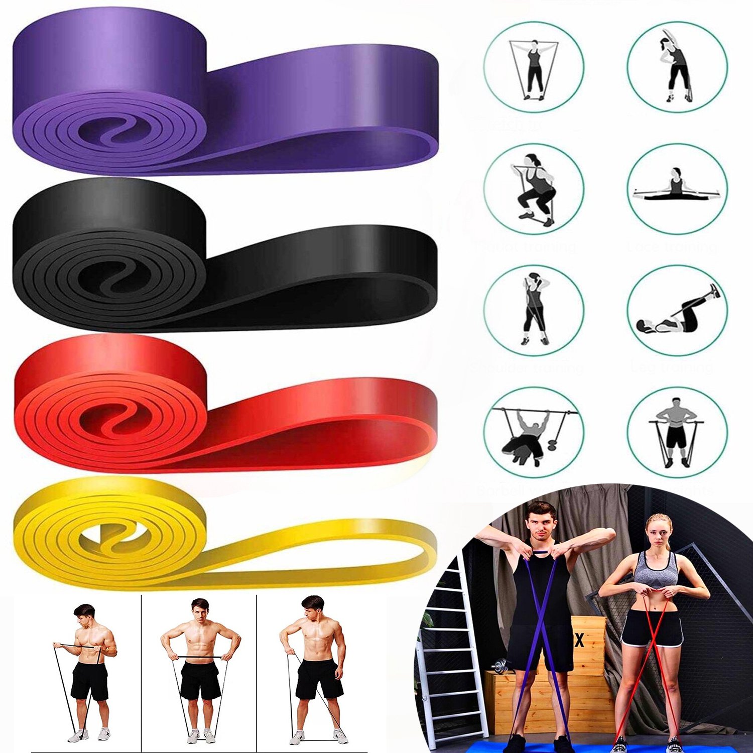 Weerstandsbanden Voor Training, Oefenlus Voor Pull-Ups Met Weerstandsband, Oefeningen, Lichaamsrekoefeningen, Sportschool.