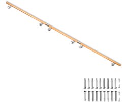 Beukenhouten trapleuning – Trapleuning / Wandleuning – Zijmontage – Lengte naar keuze: 50 – 500 cm