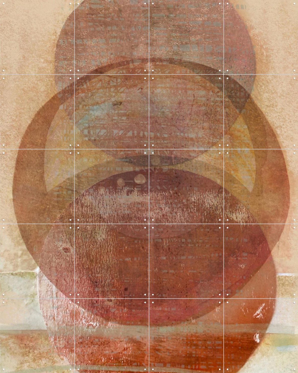 IXXI Inner Circle, RAR Kramer - 80 x 100 cm - Grote wanddecoratie en posters - Abstract, Gang, Eetkamer, Studeerkamer, Woonkamer Bruin