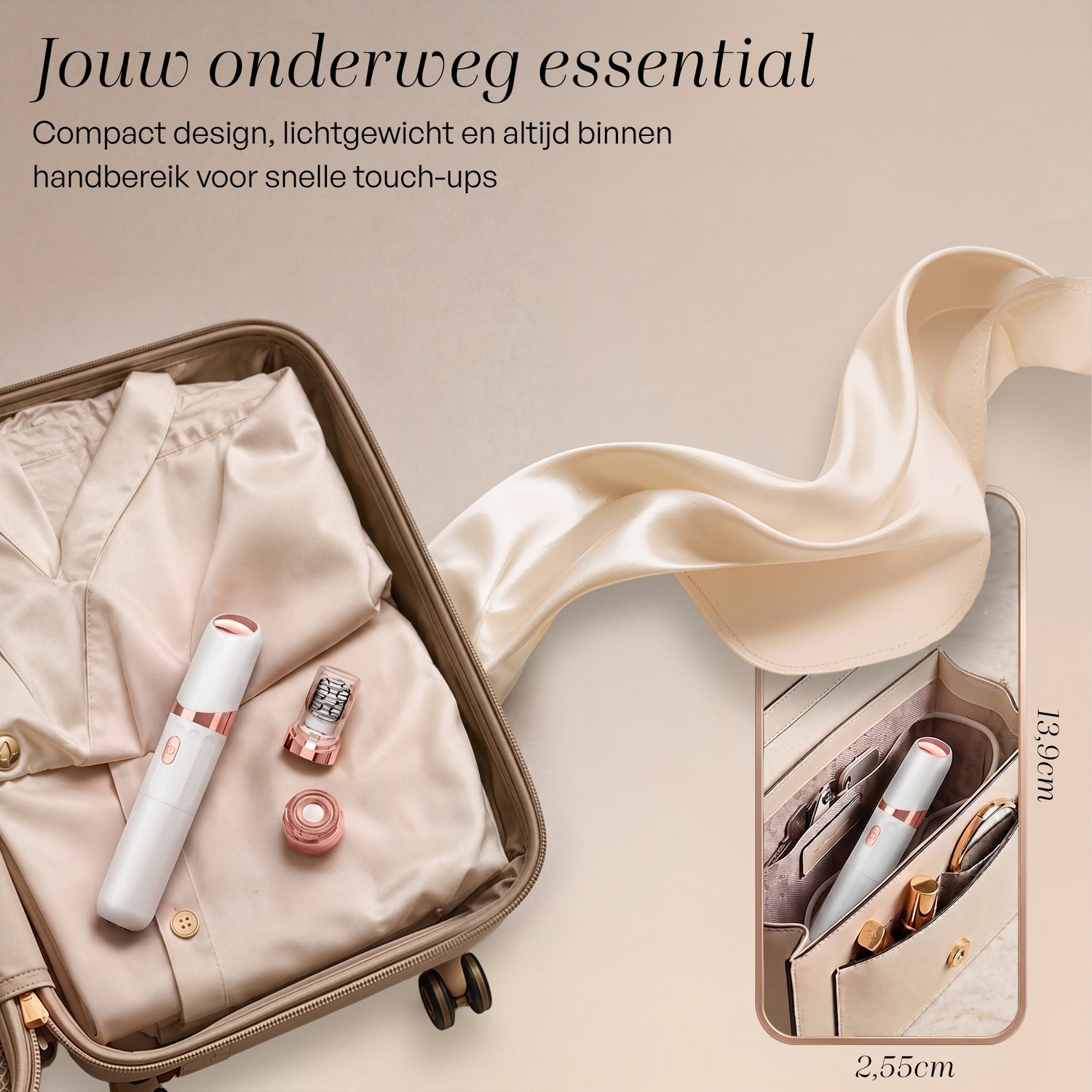 Sansbeauté 2 in 1 Epilator voor Vrouwen PocketPRO Essential met Travel Bag - Epileerapparaat Dames - Epilator - Gezichtsepilator Vrouw - Gezichtsontharing Dames - Epilator Gezicht - Epilator Dames - Gezichtsepilator dames - Oplaadbaar - Wit thumbnail 6