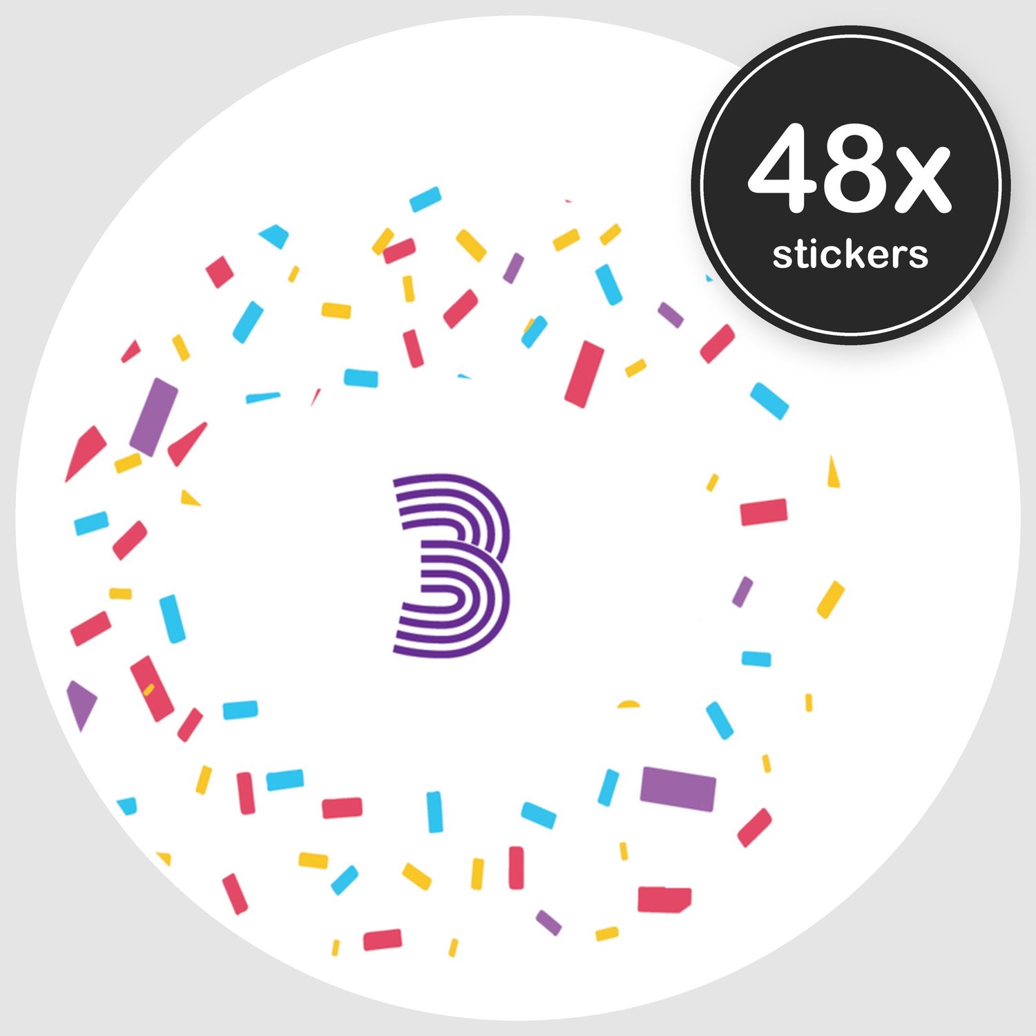 Sluitstickers Verjaardag - 48 stuks - Rond 30 mm - Verjaardag Stickers - Sluitzegel Uitnodiging - Design 064