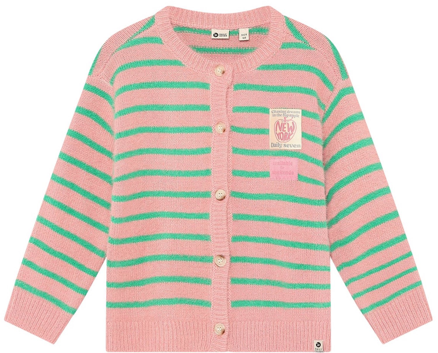 Daily7 - Knitwear Striped Cardigan - 6008 Lilas - Maat 98