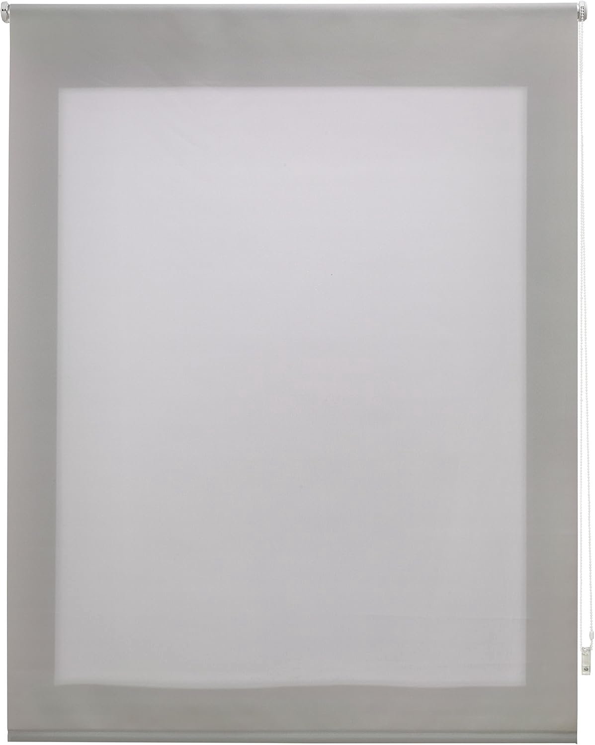 rolgordijn 100 x 175 cm - lichtdoorlatend - zilvergrijs - voor gedeeltelijke lichtinval - Vemera